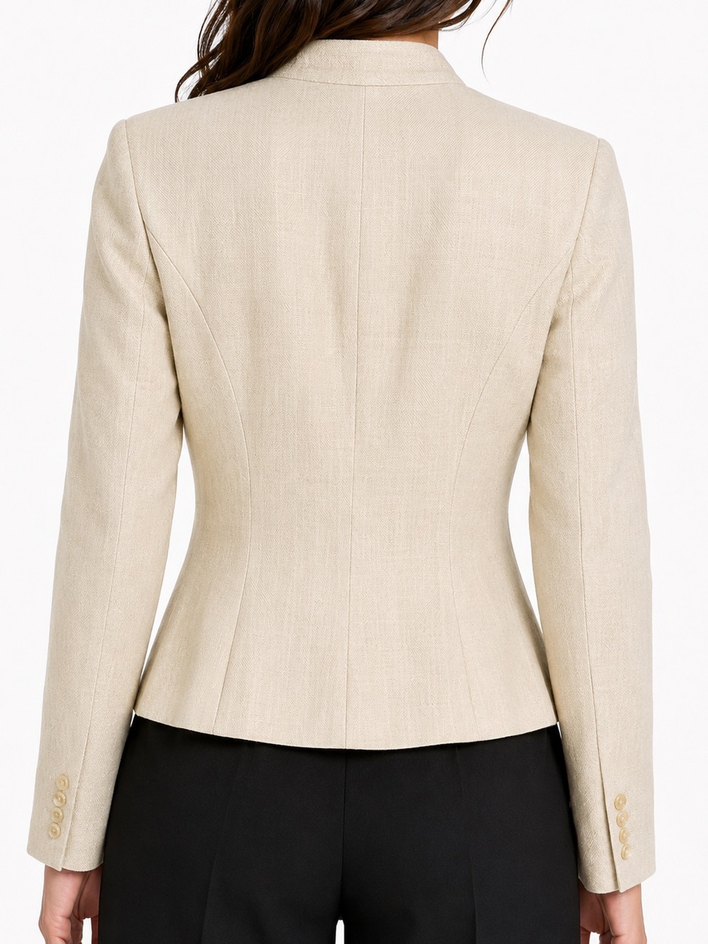 RALPH LAUREN Cream Linen Shoulder Pad Jacket US 10 - Picture 3 of 13